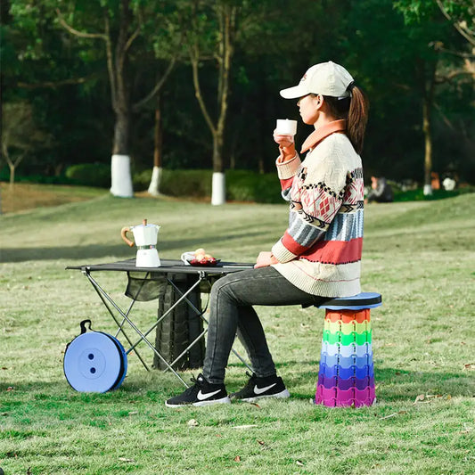 Portable Folding Telescopic Stool with Carry Bag